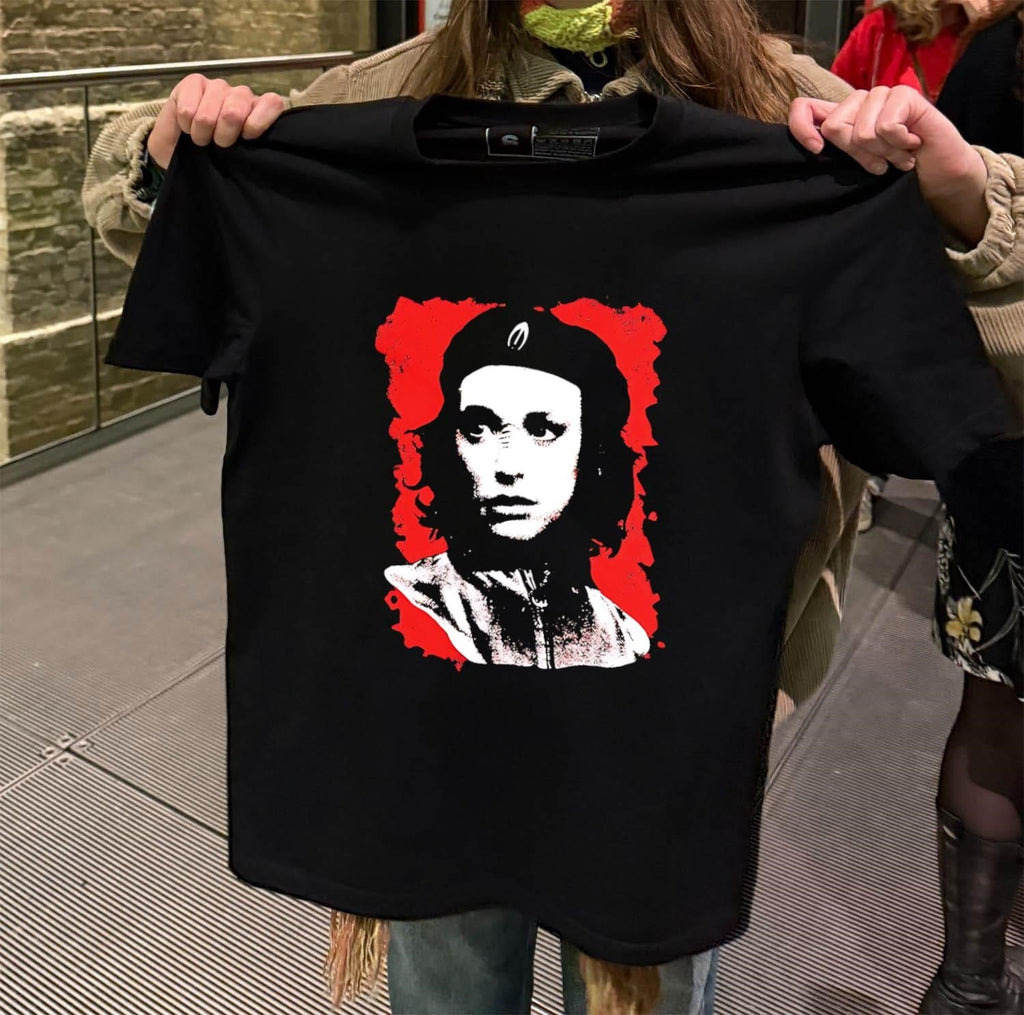 Che Guevara Style Portrait with Red Grunge Background - Adult & Kids T-Shirts, Sweatshirts & Hoodies apparel design preview 2