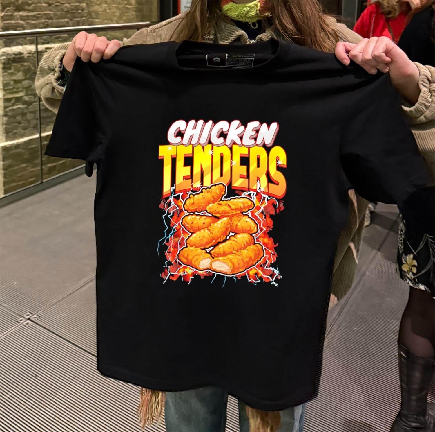 Chicken Tenders Food With Lightning And Fire Graphic - Adult & Kids T-Shirts, Sweatshirts & Hoodies apparel design preview 2