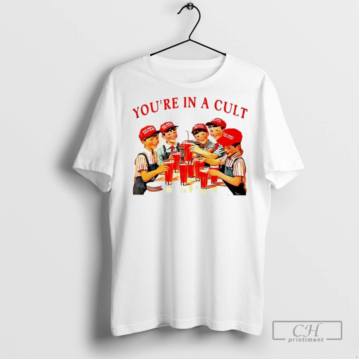 Children Drink Fruit Juice Youre In A Cult Vintage - Adult & Kids T-Shirts, Sweatshirts & Hoodies apparel design preview 1