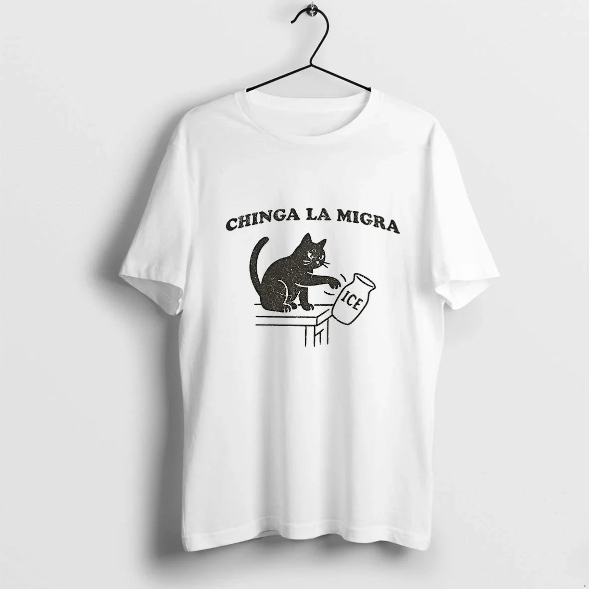 Chinga La Migra Abolish Ice Funny Cat Political - Adult & Kids T-Shirts, Sweatshirts & Hoodies apparel design preview 1