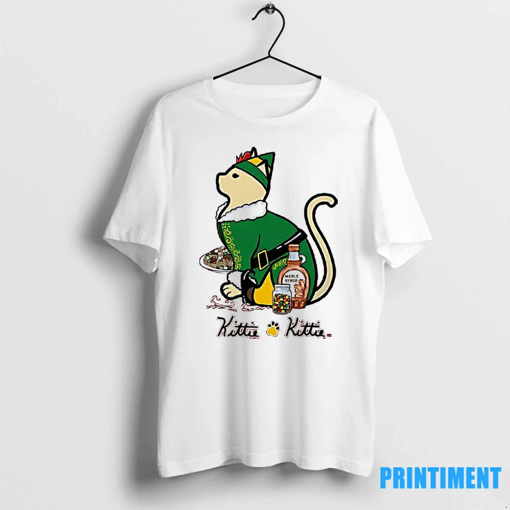 Christmas Elf Kittie Maple Syrup Bottle Sweater - Adult & Kids T-Shirts, Sweatshirts & Hoodies apparel design preview 1