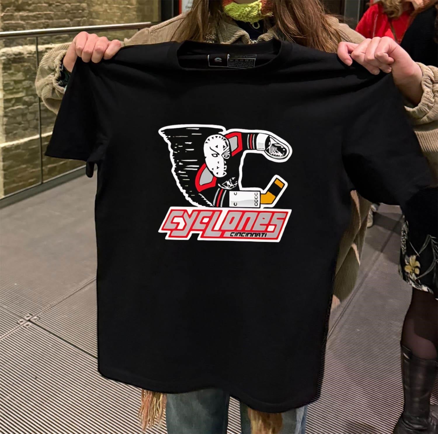 Cincinnati Cyclones Hockey Mask Tornado Logo - Adult & Kids T-Shirts, Sweatshirts & Hoodies apparel design preview 2