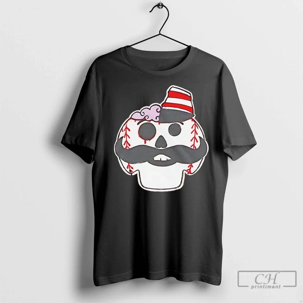 Cincinnati Reds Baseball Sugar Skull Halloween - Adult & Kids T-Shirts, Sweatshirts & Hoodies apparel design preview 1