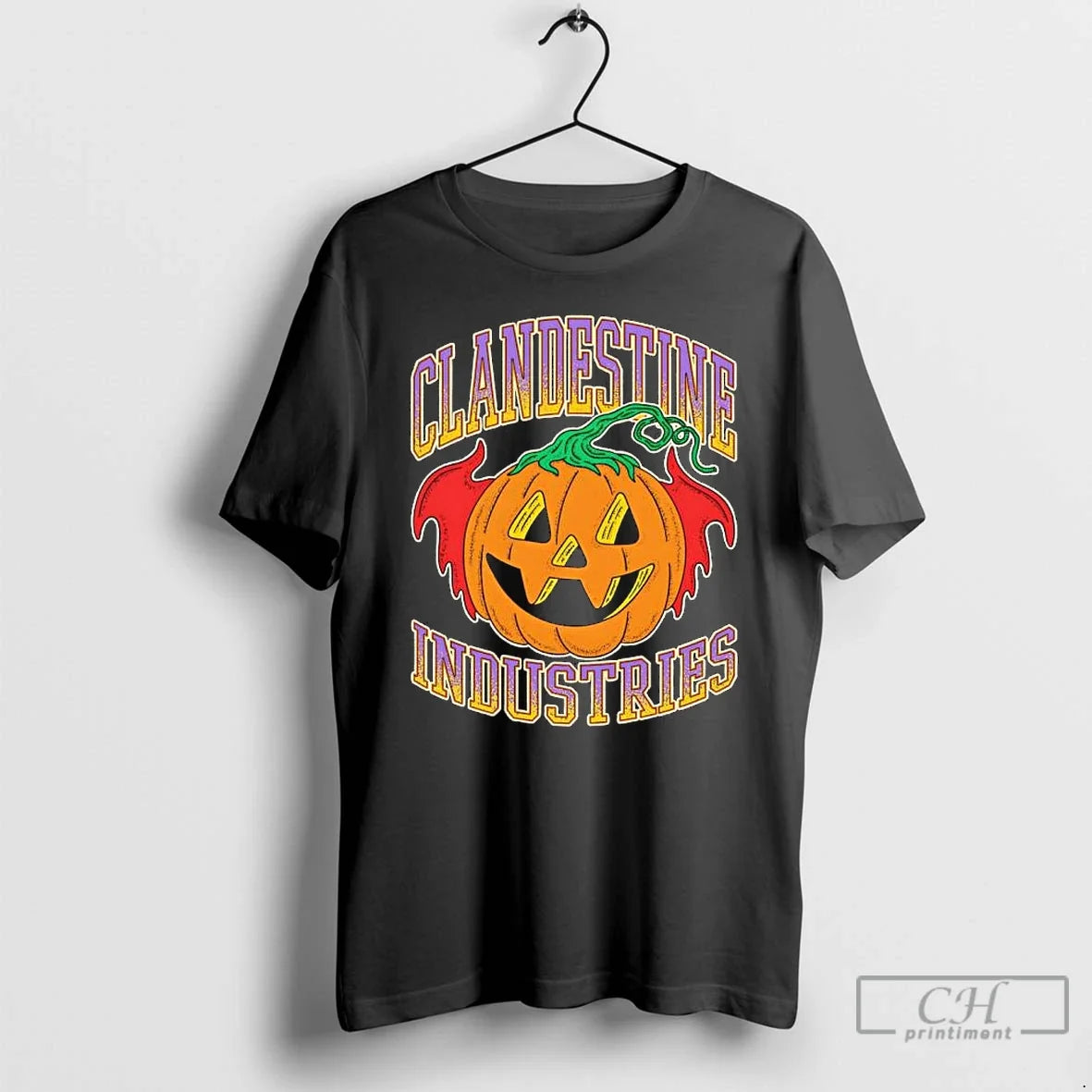 Clandestine Industries Bat Pumpkin Halloween - Adult & Kids T-Shirts, Sweatshirts & Hoodies apparel design preview 1
