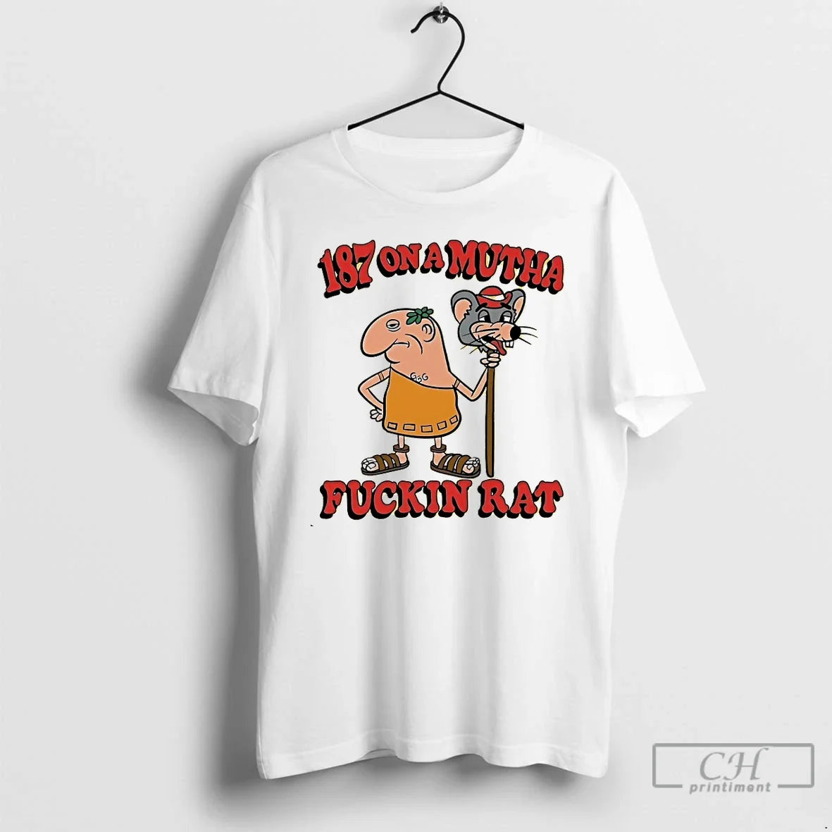 Classic 187 On A Mutha Fuckin Rat - Adult & Kids T-Shirts, Sweatshirts & Hoodies apparel design preview 1