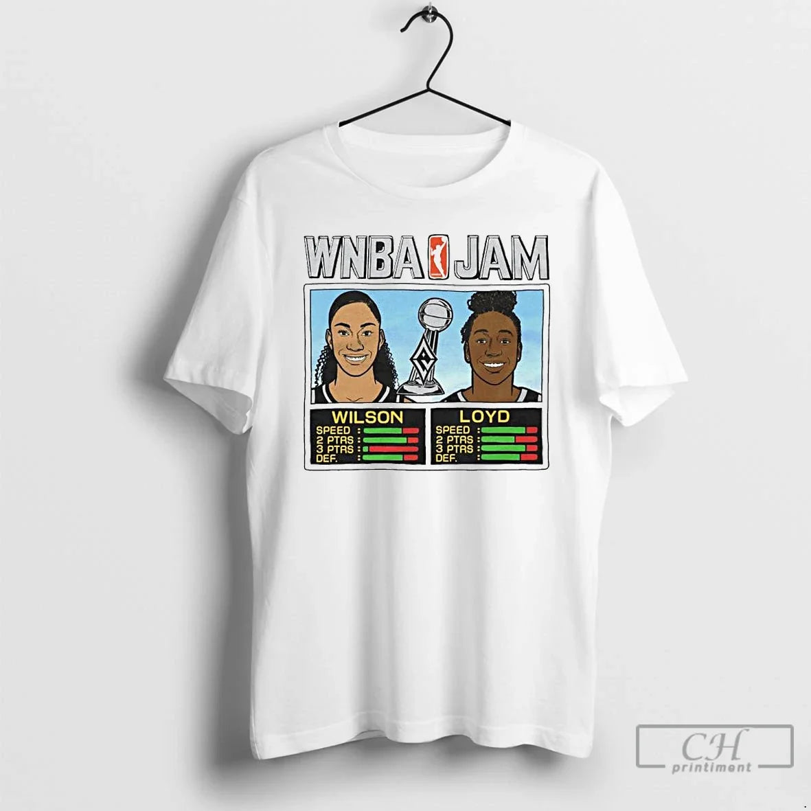 Classic Aja Wilson And Jewell Loyd Wnba Jam Los - Adult & Kids T-Shirts, Sweatshirts & Hoodies apparel design preview 1
