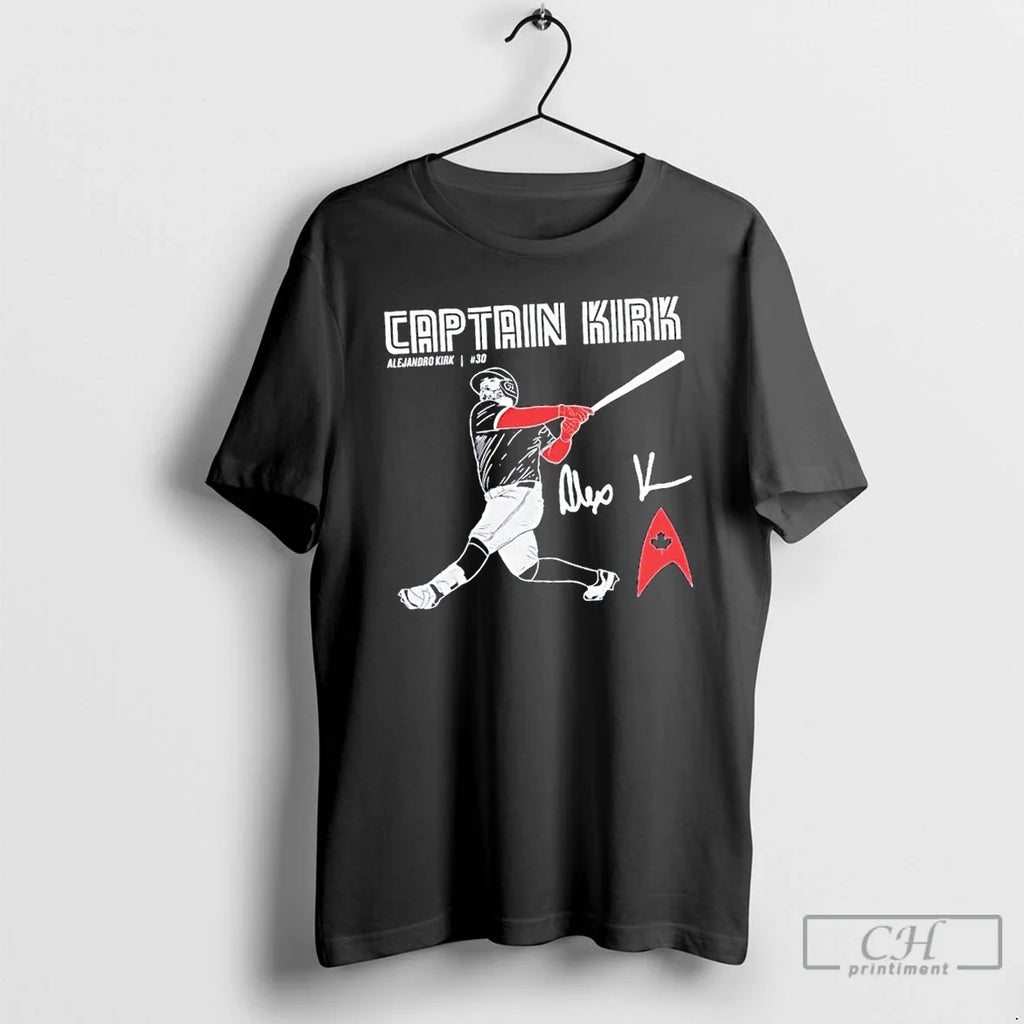 Classic Alejandro Kirk Captain Batting Signature - Adult & Kids T-Shirts, Sweatshirts & Hoodies apparel design preview 1
