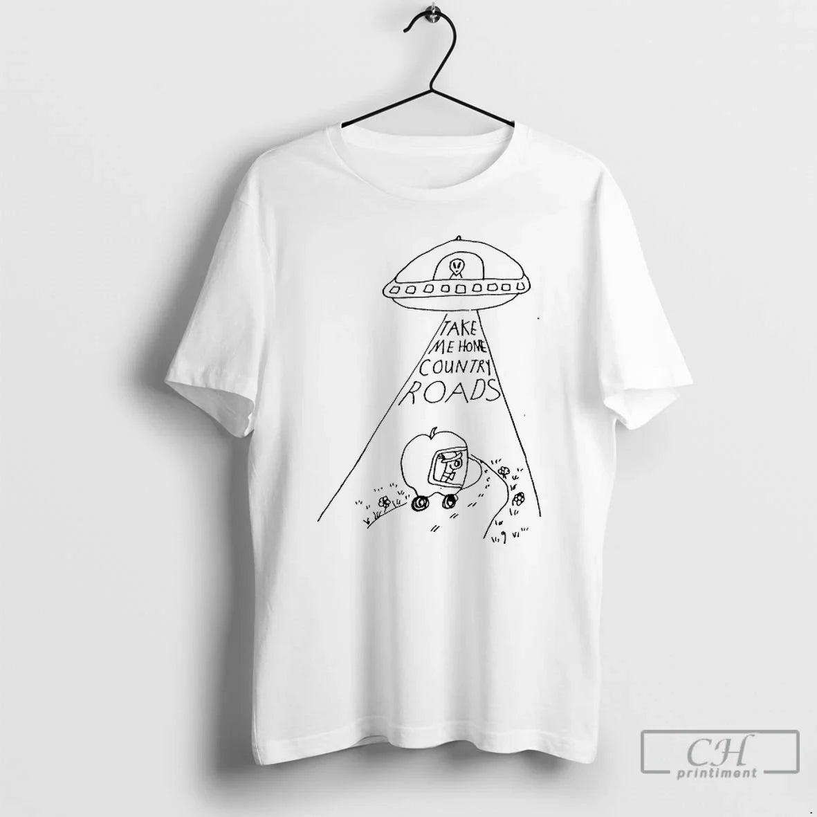 Classic Alien Ufo Take Me Home Country Roads - Adult & Kids T-Shirts, Sweatshirts & Hoodies apparel design preview 1