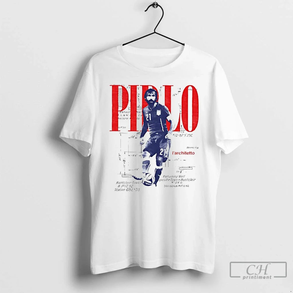 Classic Andrea Pirlo Larchitetto Vintage Player - Adult & Kids T-Shirts, Sweatshirts & Hoodies apparel design preview 1
