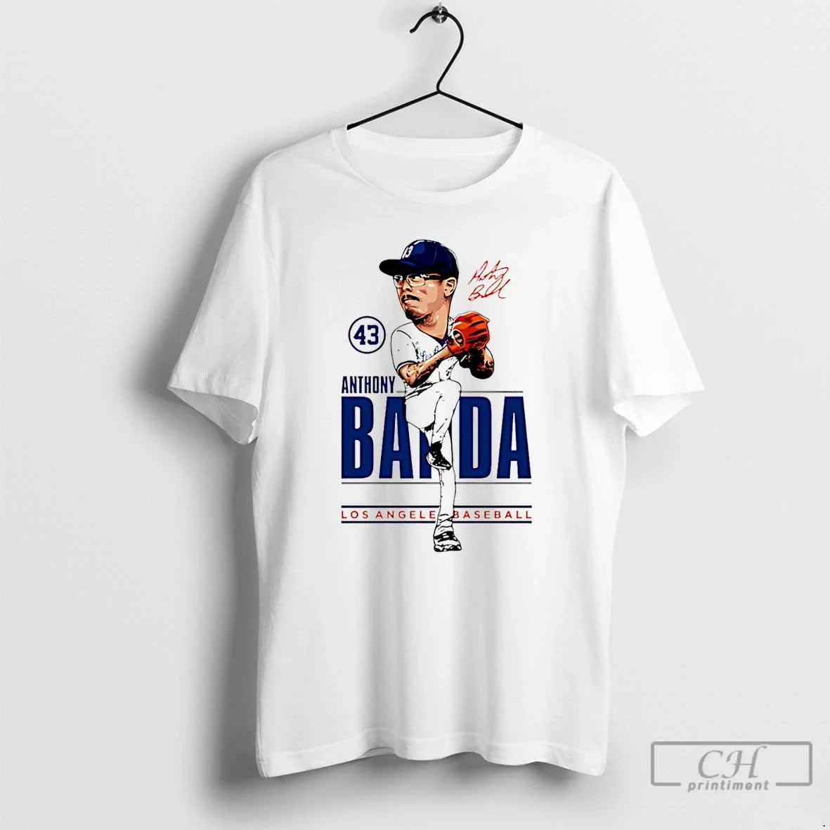 Classic Anthony Banda Los Angeles Dodgers Caricature - Adult & Kids T-Shirts, Sweatshirts & Hoodies apparel design preview 1