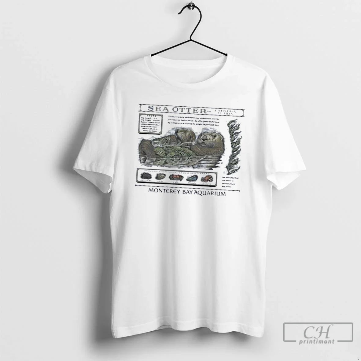 Classic Aquarium In Monterey Bay Vintage Sea Otter - Adult & Kids T-Shirts, Sweatshirts & Hoodies apparel design preview 1