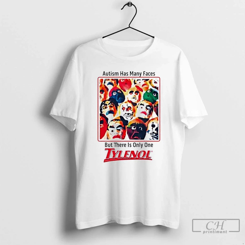 Classic Autism Has Many Faces But There Is Only One - Adult & Kids T-Shirts, Sweatshirts & Hoodies apparel design preview 1