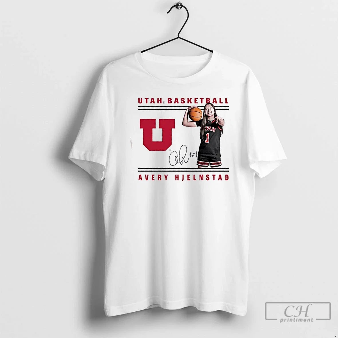 Classic Avery Hjelmstad Utah Women Basketball - Adult & Kids T-Shirts, Sweatshirts & Hoodies apparel design preview 1
