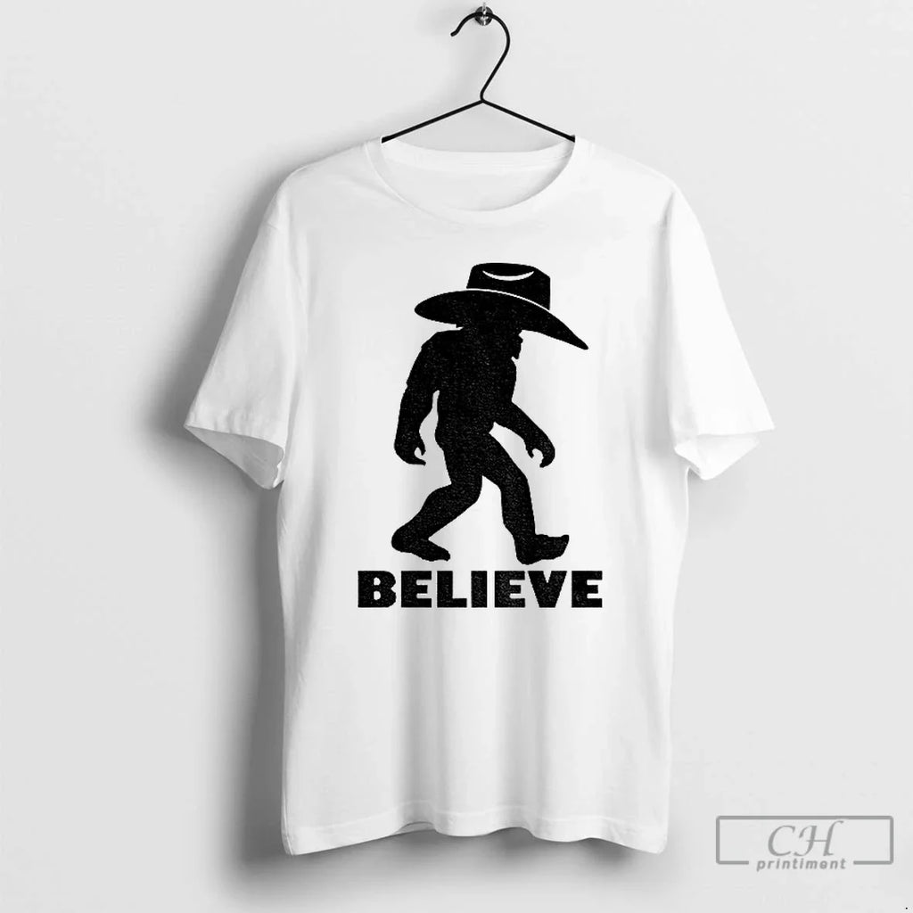 Classic Believe Bigfoot Cowboy - Adult & Kids T-Shirts, Sweatshirts & Hoodies apparel design preview 1