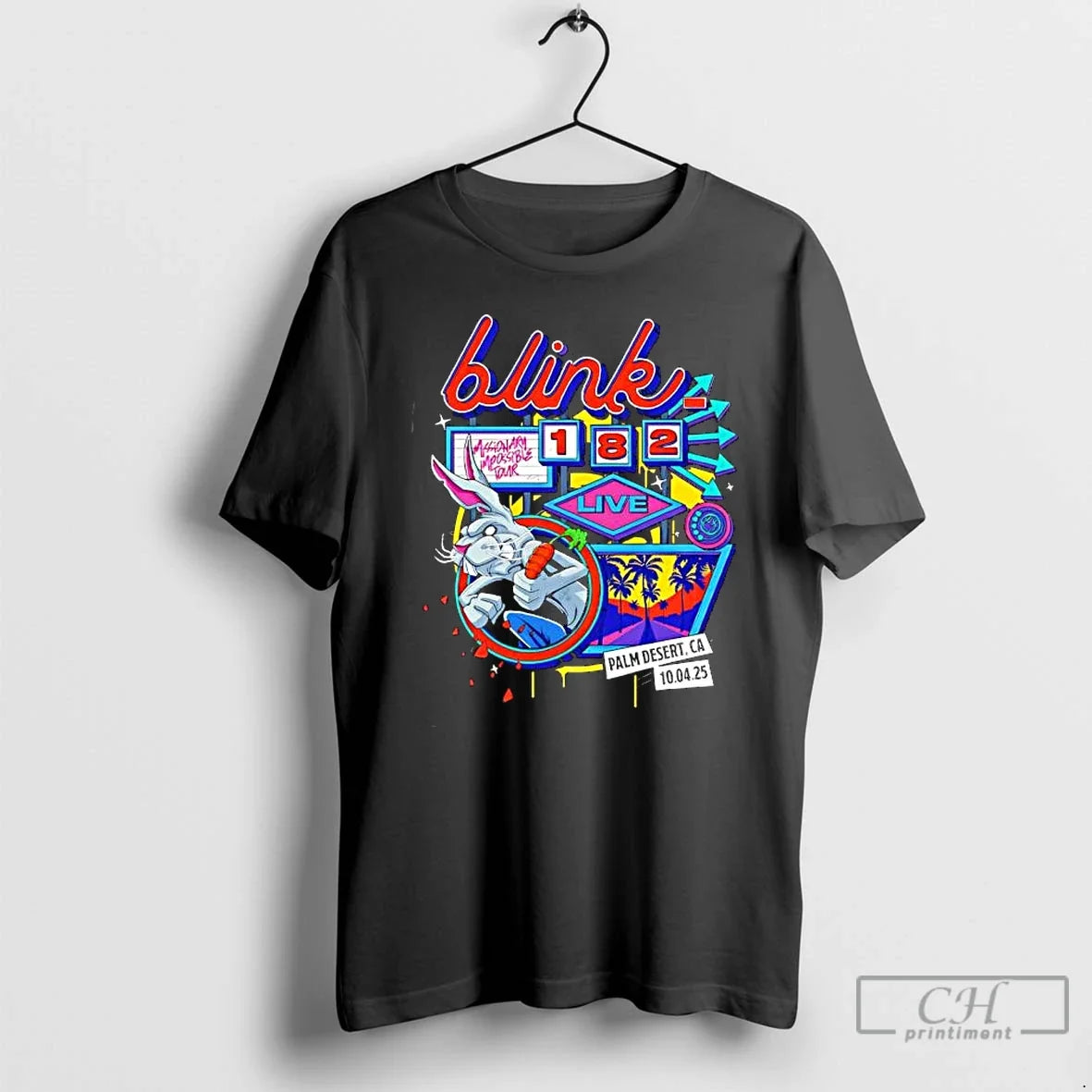 Classic Blink182 Live Impossible Tour Palm Desert Ca - Adult & Kids T-Shirts, Sweatshirts & Hoodies apparel design preview 1
