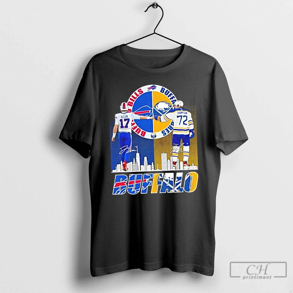 Classic Buffalo Sports Allen Bills X Thompson Sabres - Adult & Kids T-Shirts, Sweatshirts & Hoodies apparel design preview 1