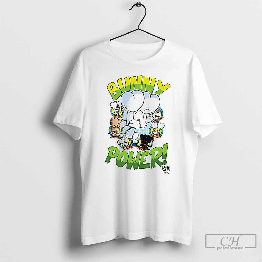 Classic Bunny Vs Monkey Power Cartoon - Adult & Kids T-Shirts, Sweatshirts & Hoodies apparel design preview 1