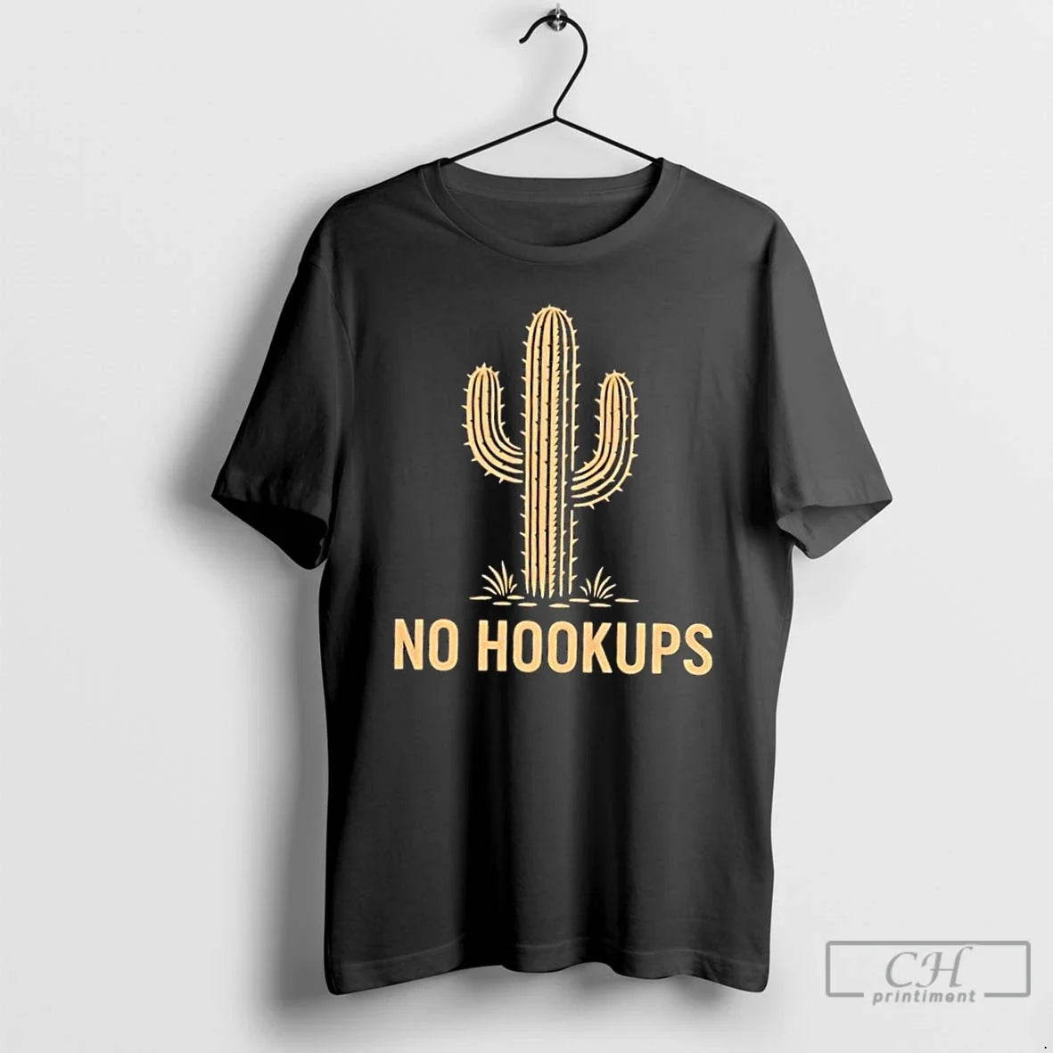 Classic Cactus Says No Hookups - Adult & Kids T-Shirts, Sweatshirts & Hoodies apparel design preview 1