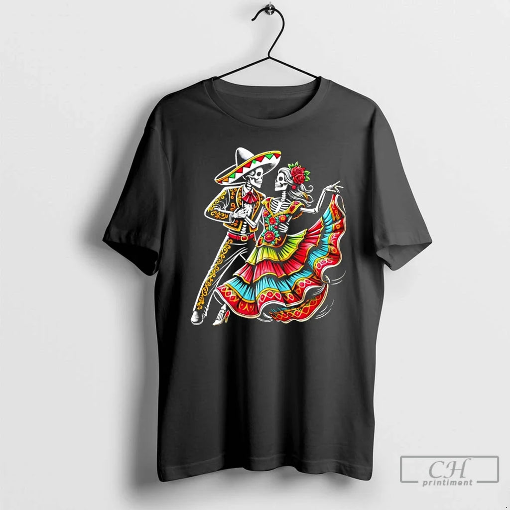 Classic Calavera Dance Lovers Day Of The Dead - Adult & Kids T-Shirts, Sweatshirts & Hoodies apparel design preview 1