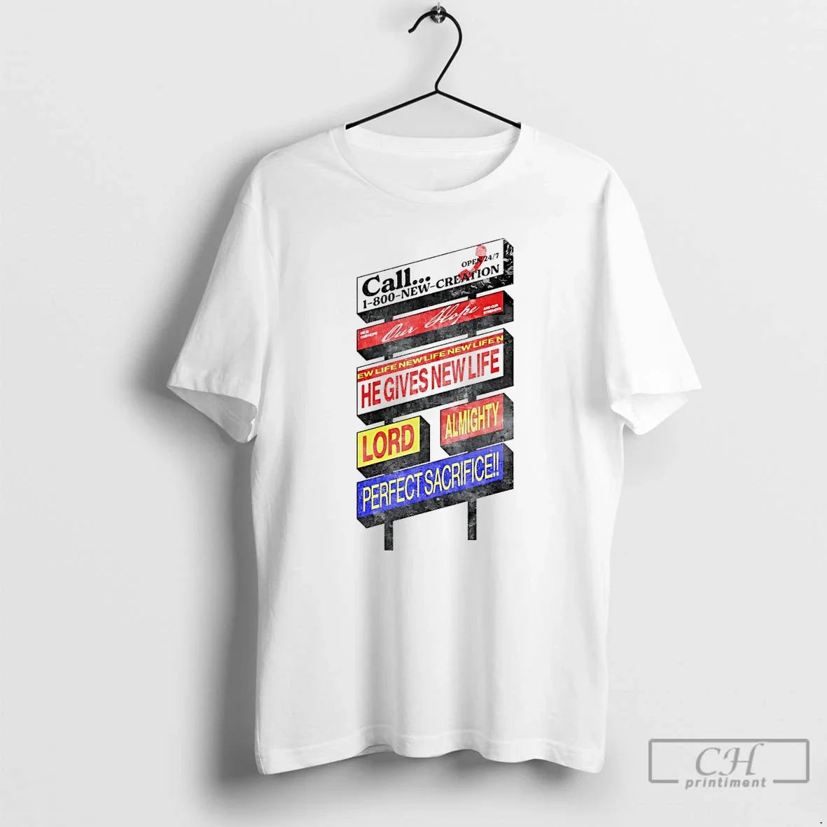 Classic Call 1 800 New Creation Our Hope White - Adult & Kids T-Shirts, Sweatshirts & Hoodies apparel design preview 1