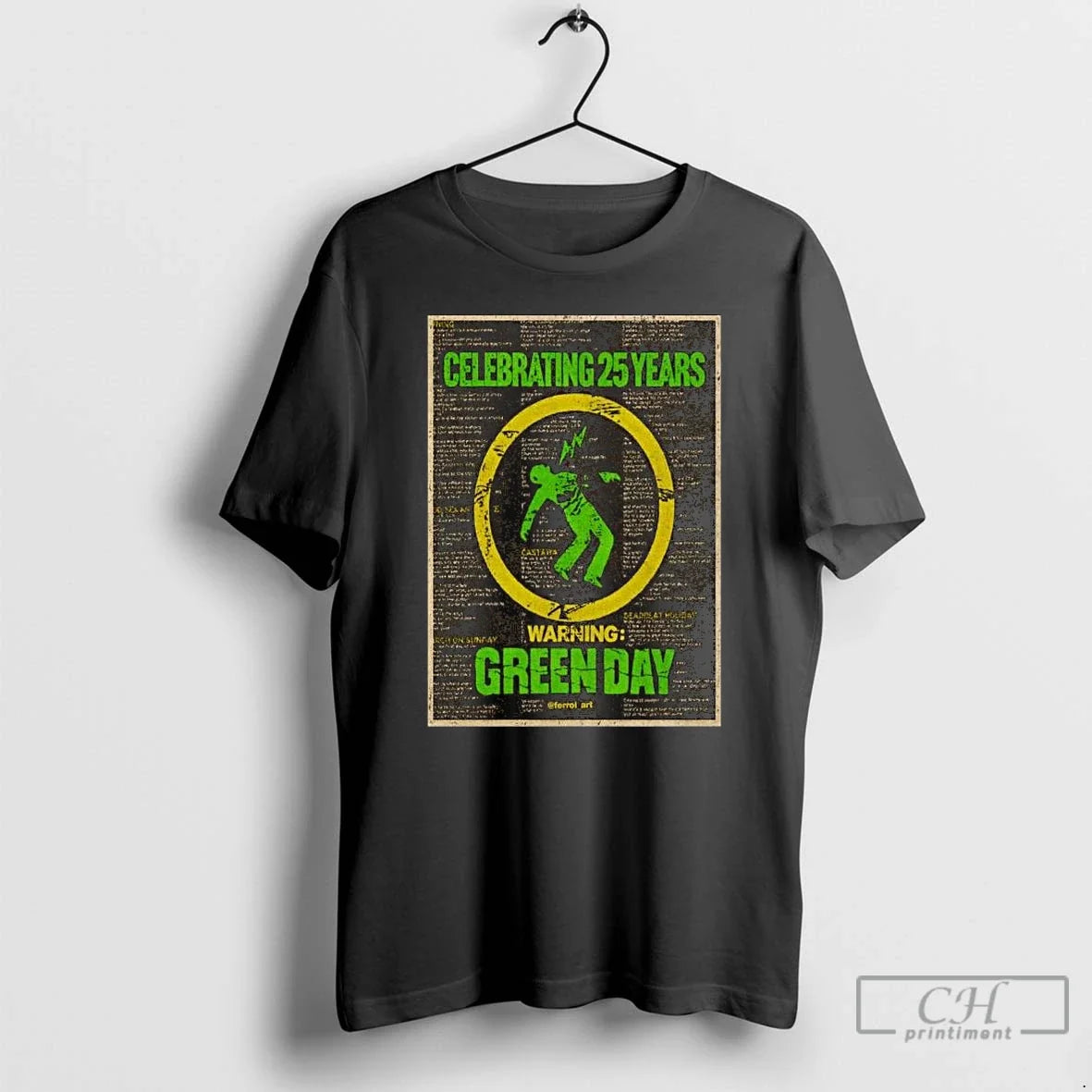 Classic Celebrating 25 Years Warning Green Day Long - Adult & Kids T-Shirts, Sweatshirts & Hoodies apparel design preview 1