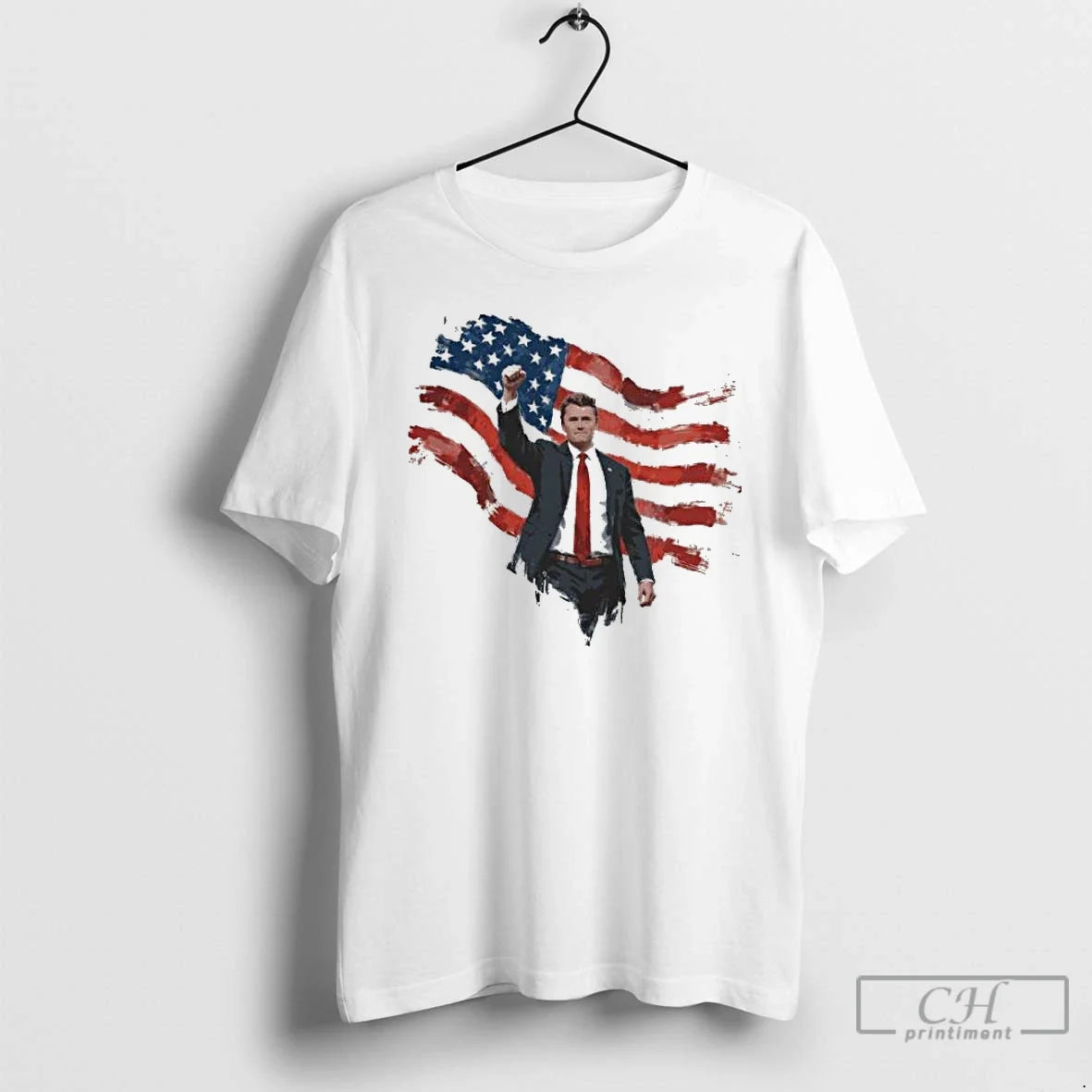 Classic Charlie Kirk Patriotic Freedom American Flag - Adult & Kids T-Shirts, Sweatshirts & Hoodies apparel design preview 1