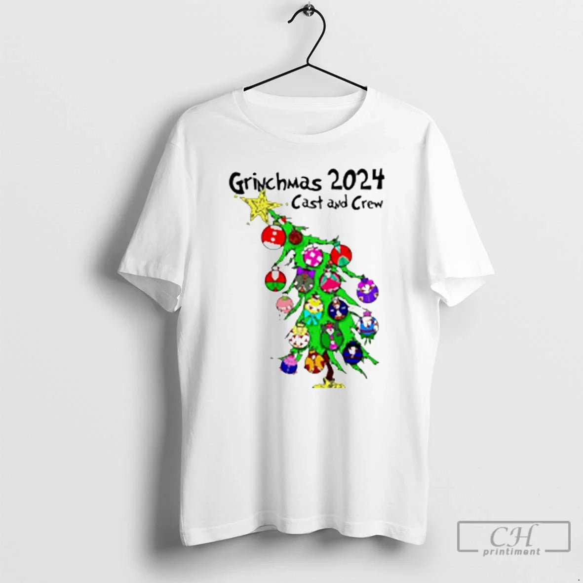 Classic Christmas Grinchmas Cast And Crew White - Adult & Kids T-Shirts, Sweatshirts & Hoodies apparel design preview 1