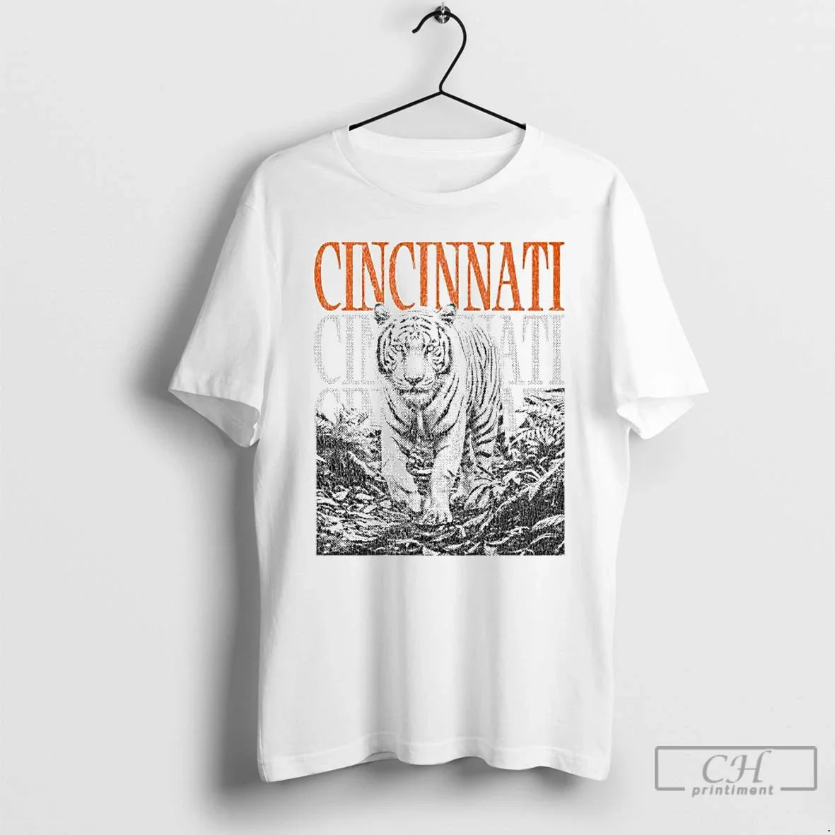 Classic Cincinnati Cyclones Jungle Vibes White Tiger - Adult & Kids T-Shirts, Sweatshirts & Hoodies apparel design preview 1