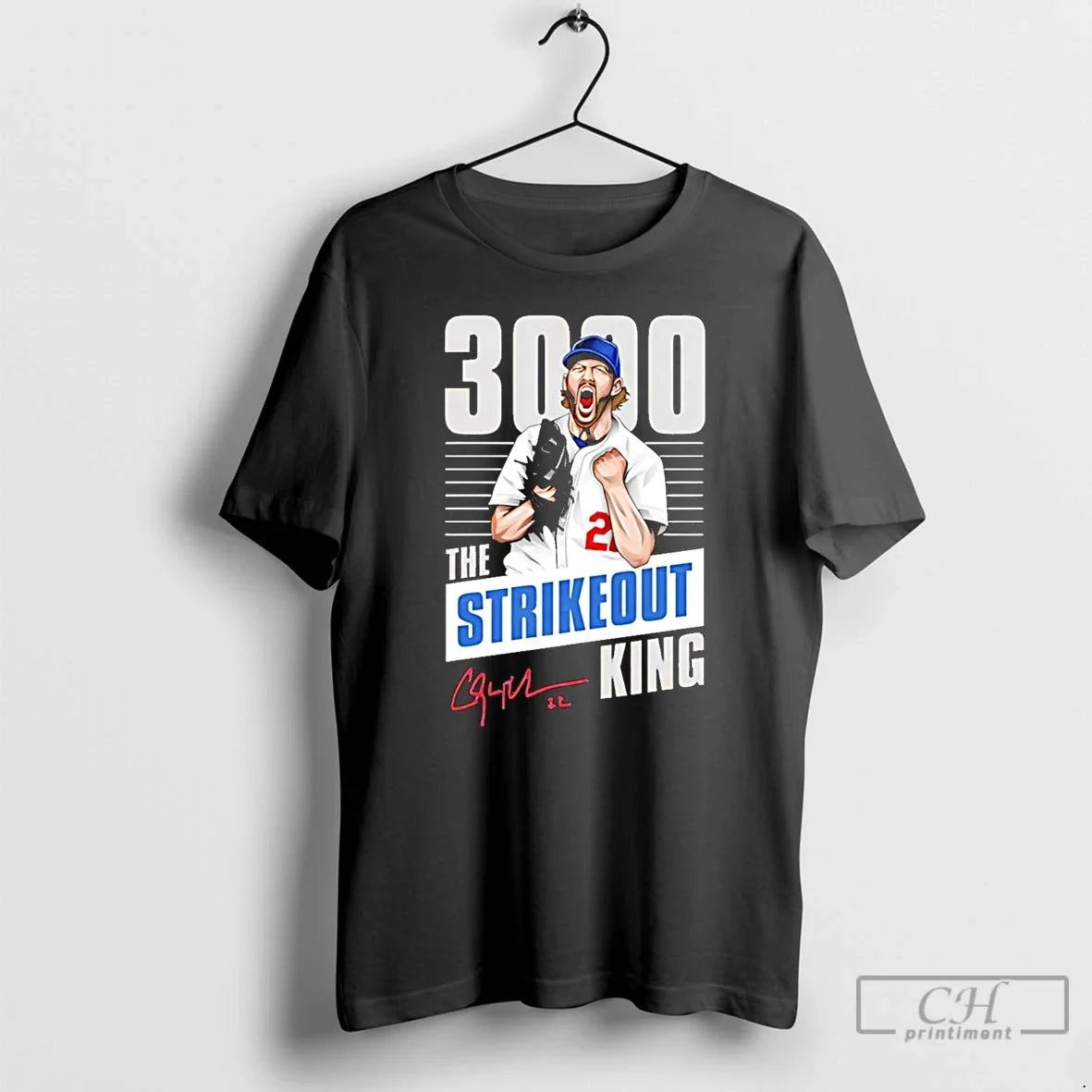 Classic Clayton Kershaw Strikeout King 3000 Los - Adult & Kids T-Shirts, Sweatshirts & Hoodies apparel design preview 1