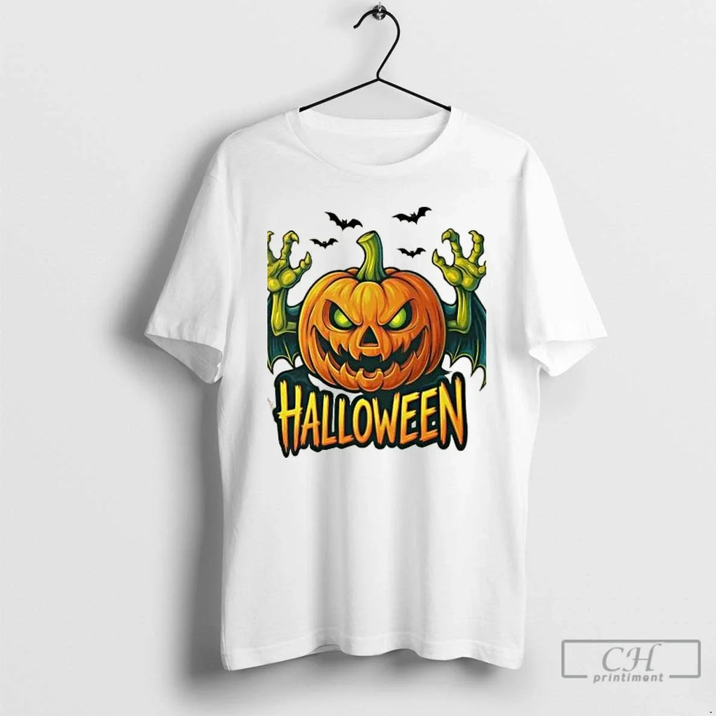 Classic Creepy Pumpkin Halloween Scary Jack O Lantern - Adult & Kids T-Shirts, Sweatshirts & Hoodies apparel design preview 1