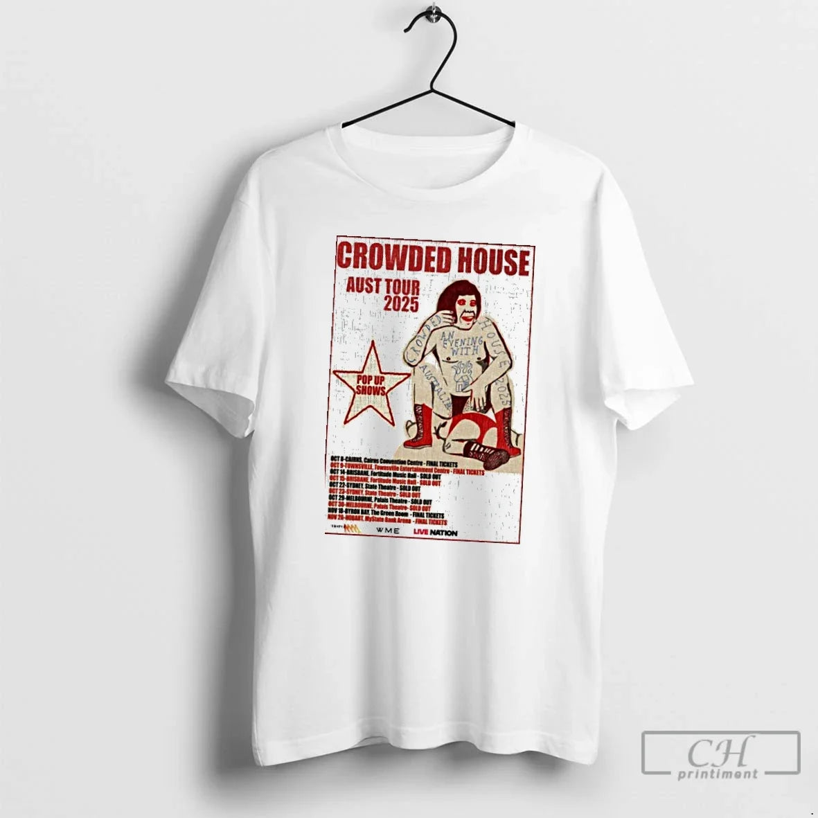 Classic Crowded House 2025 Australia Show - Adult & Kids T-Shirts, Sweatshirts & Hoodies apparel design preview 1