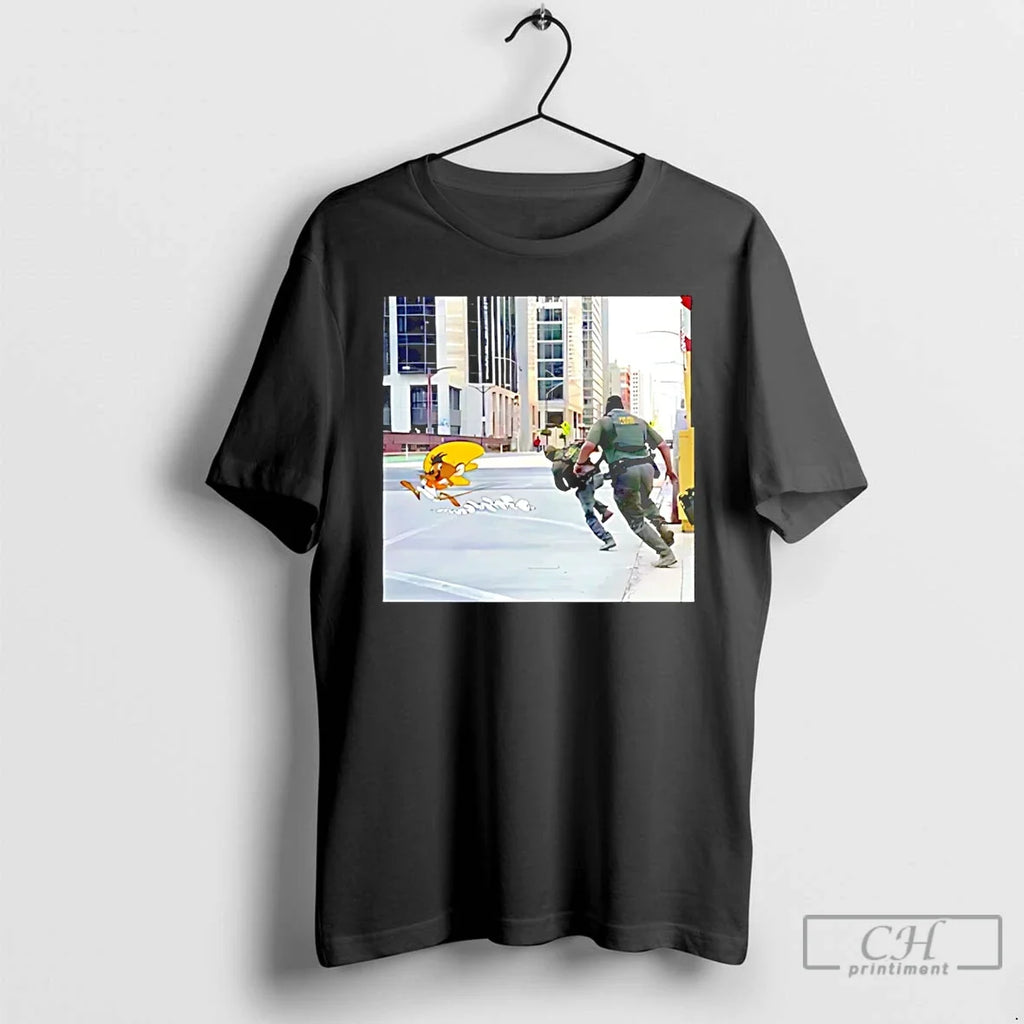 Classic Cyclist Taunting Ice Agents Tom And Jerry - Adult & Kids T-Shirts, Sweatshirts & Hoodies apparel design preview 1