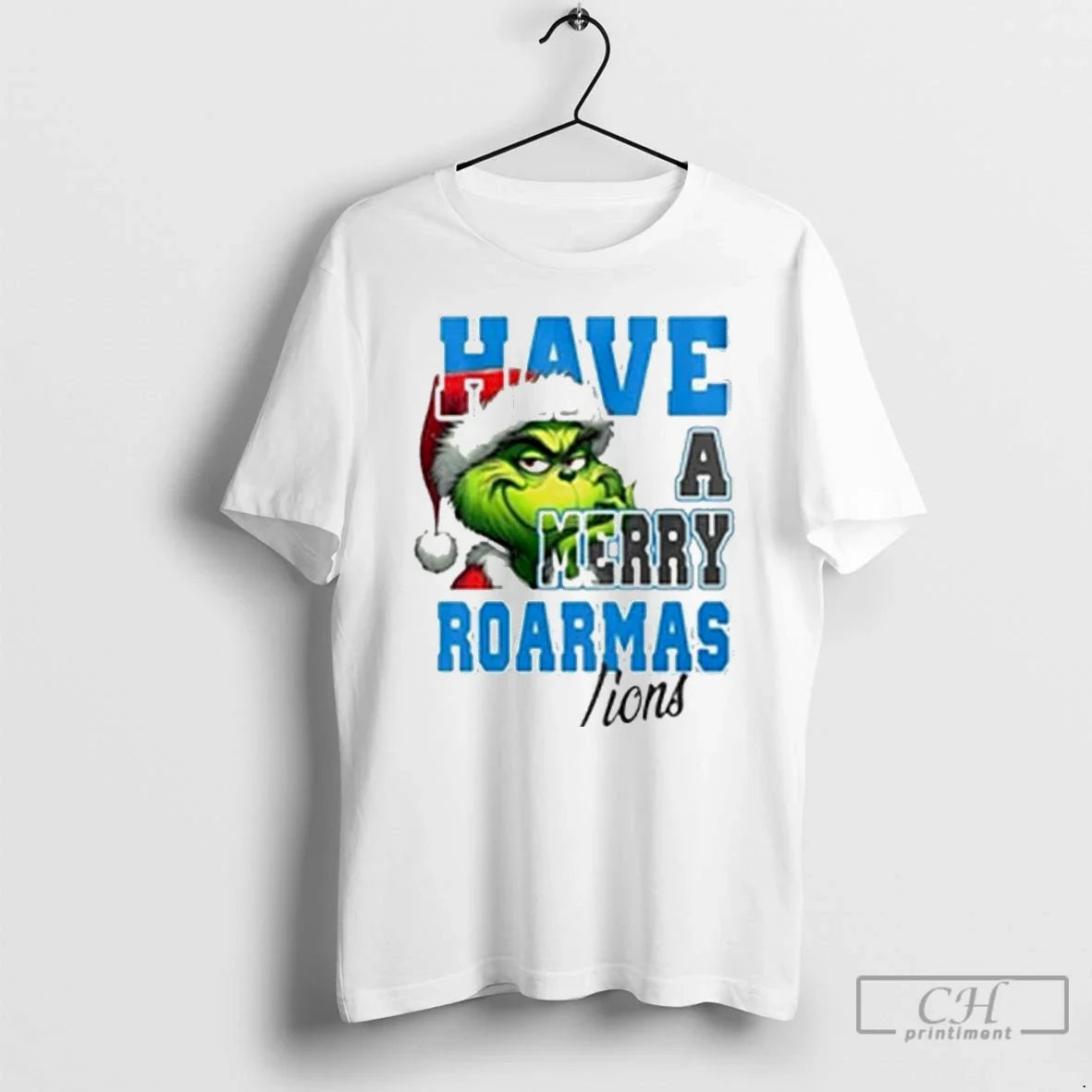 Classic Detroit Lions Have A Merry Roarmas Grinch - Adult & Kids T-Shirts, Sweatshirts & Hoodies apparel design preview 1