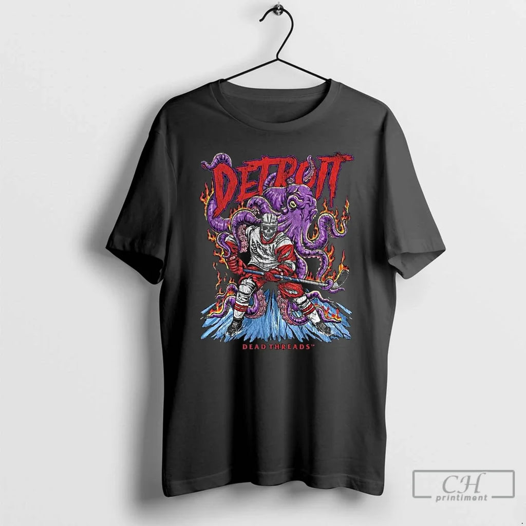 Classic Detroit Red Wings Hockey Skeleton Dead - Adult & Kids T-Shirts, Sweatshirts & Hoodies apparel design preview 1