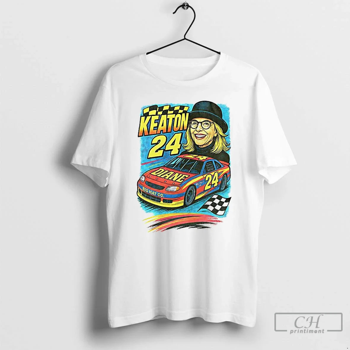 Classic Diane Keaton Nascar Racing 90s Big Hat Go - Adult & Kids T-Shirts, Sweatshirts & Hoodies apparel design preview 1