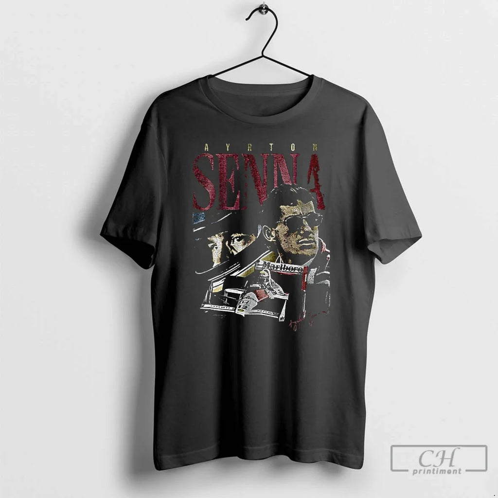 Classic F1 Ayrton Senna Legacy Formula One Racing - Adult & Kids T-Shirts, Sweatshirts & Hoodies apparel design preview 1