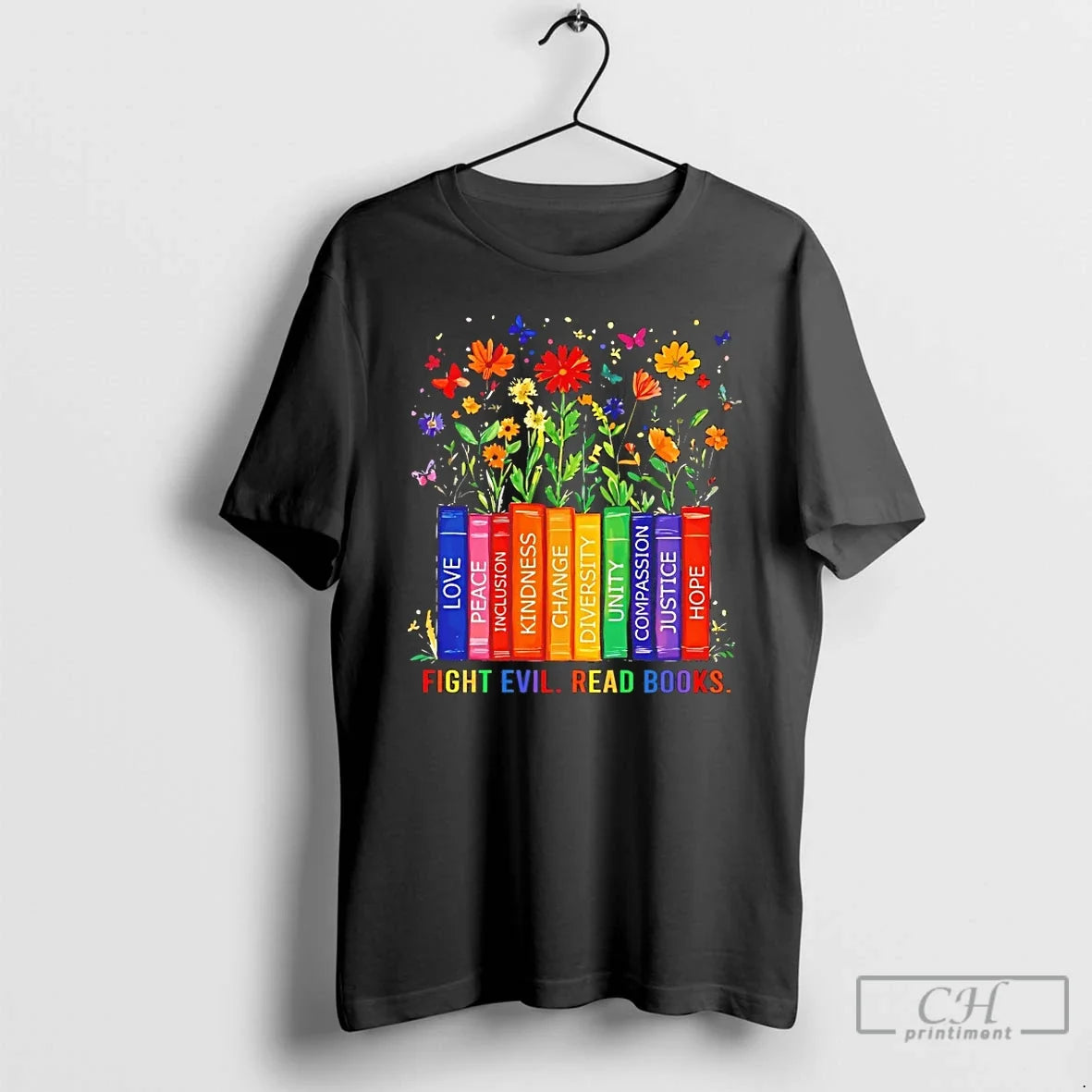 Classic Fight Evil Read Books - Adult & Kids T-Shirts, Sweatshirts & Hoodies apparel design preview 1