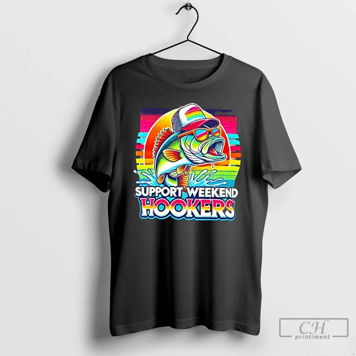 Classic Fishing Support Weekend Hookers - Adult & Kids T-Shirts, Sweatshirts & Hoodies apparel design preview 1