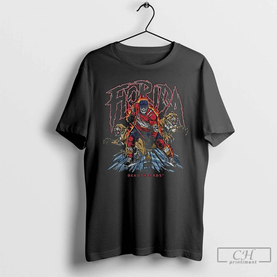 Classic Florida Panthers Hockey Skeleton Dead Threads - Adult & Kids T-Shirts, Sweatshirts & Hoodies apparel design preview 1