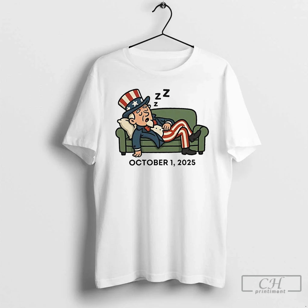 Classic Funny Government Shutdown October 1 2025 - Adult & Kids T-Shirts, Sweatshirts & Hoodies apparel design preview 1