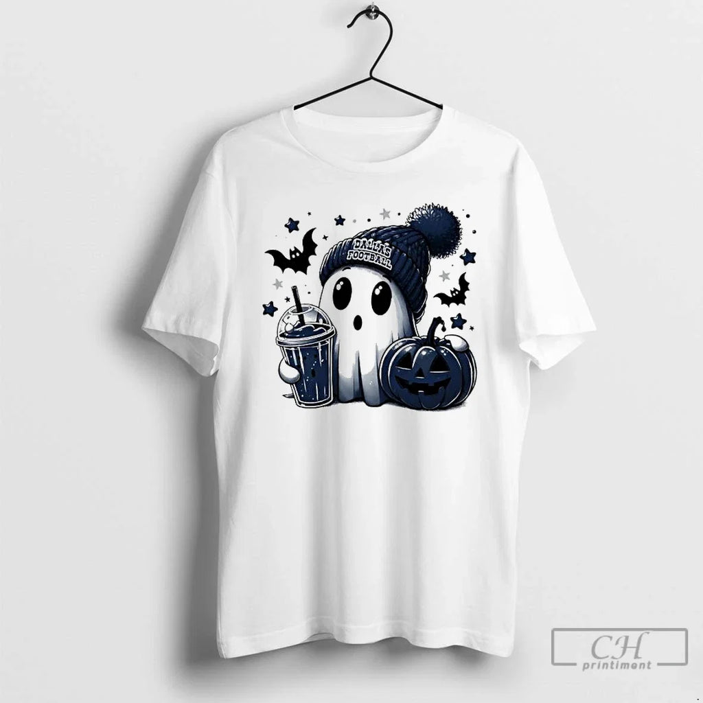 Classic Ghost Halloween X Dallas Cowboys Football - Adult & Kids T-Shirts, Sweatshirts & Hoodies apparel design preview 1