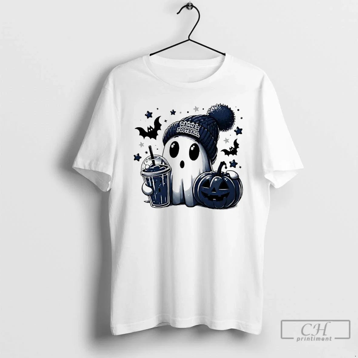 Classic Ghost Halloween X Dallas Cowboys Football - Adult & Kids T-Shirts, Sweatshirts & Hoodies apparel design preview 1