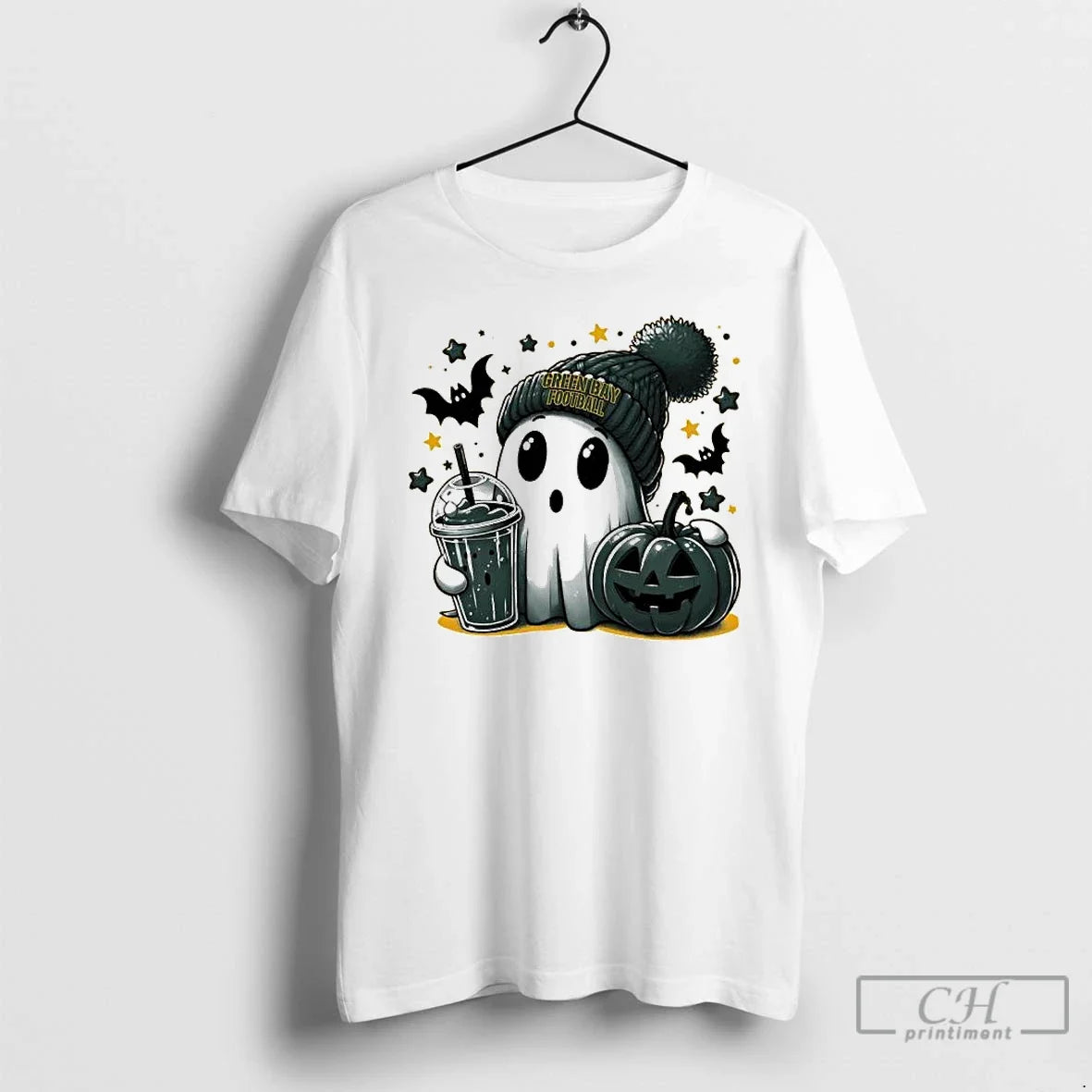 Classic Ghost Halloween X Green Bay Packers Football - Adult & Kids T-Shirts, Sweatshirts & Hoodies apparel design preview 1