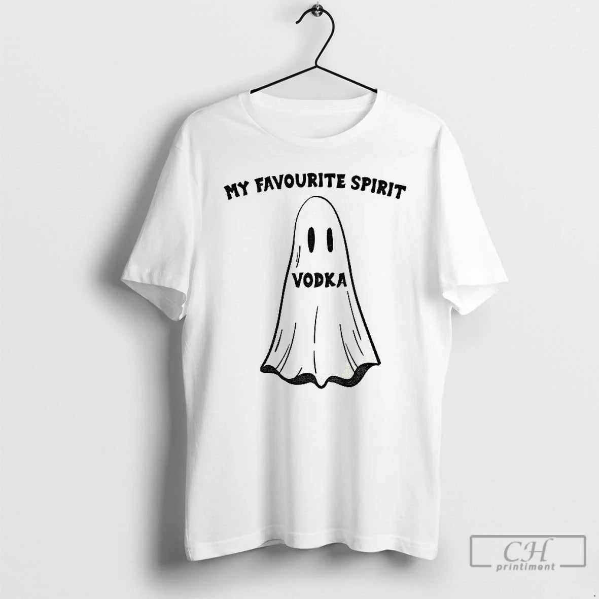 Classic Ghost My Favourite Spirit Vodka Halloween - Adult & Kids T-Shirts, Sweatshirts & Hoodies apparel design preview 1