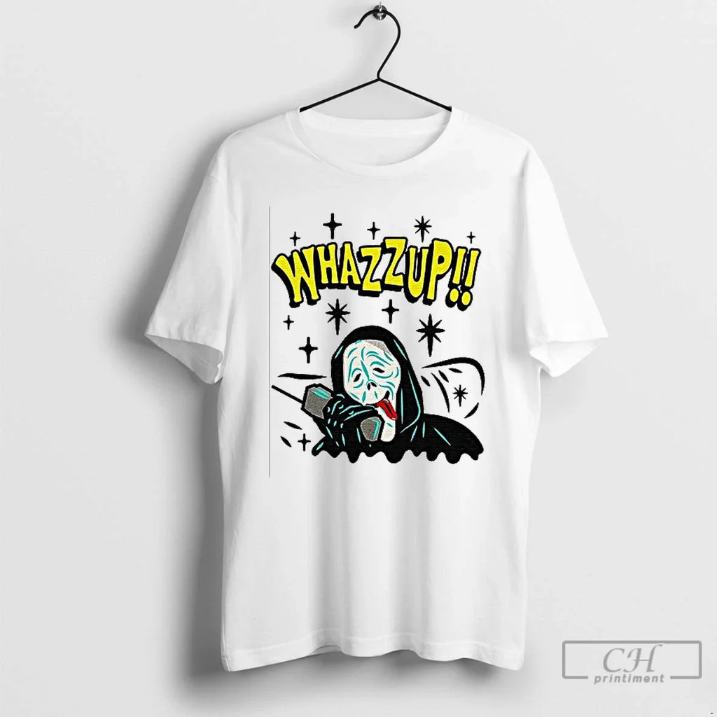 Classic Ghostface Whazzup Halloween T Shirs Sweater - Adult & Kids T-Shirts, Sweatshirts & Hoodies apparel design preview 1