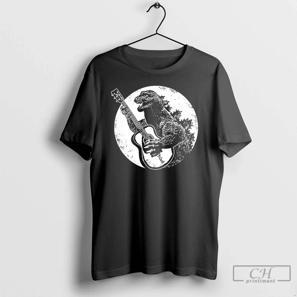 Classic Godzilla Guitar Vintage - Adult & Kids T-Shirts, Sweatshirts & Hoodies apparel design preview 1