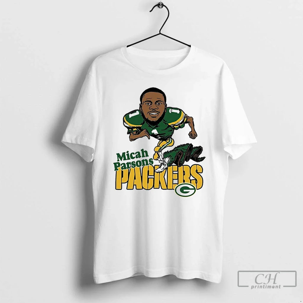 Classic Green Bay Packers Micah Parsons Cartoon - Adult & Kids T-Shirts, Sweatshirts & Hoodies apparel design preview 1