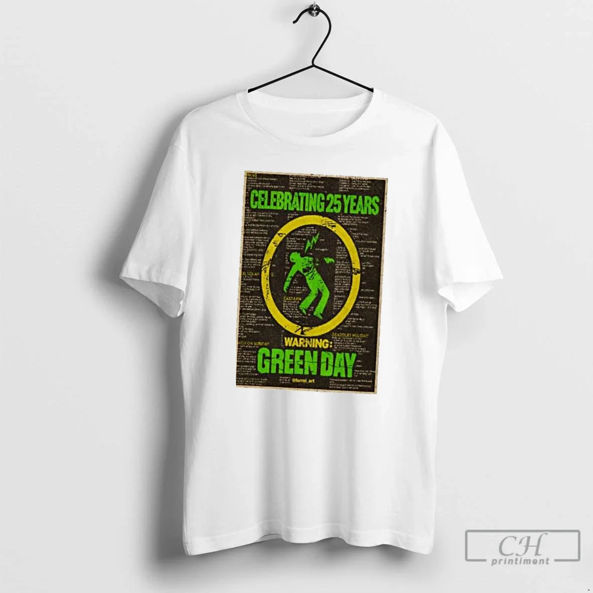 Classic Green Day Warning Celebrating 25 Years - Adult & Kids T-Shirts, Sweatshirts & Hoodies apparel design preview 1