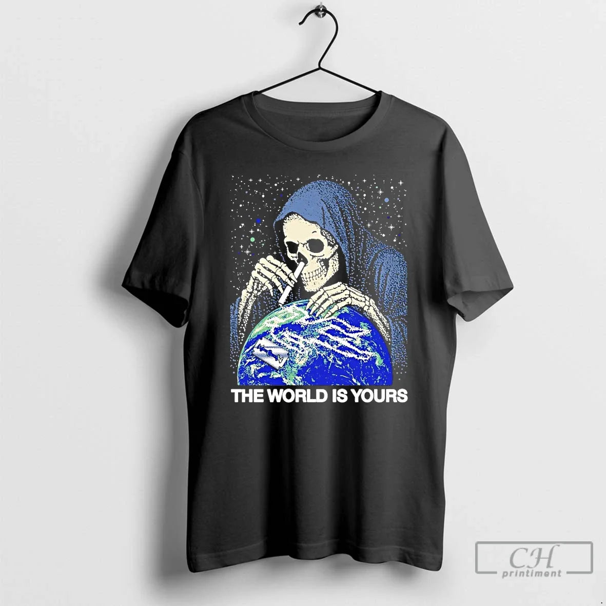 Classic Grim Reaper The World Is Yours - Adult & Kids T-Shirts, Sweatshirts & Hoodies apparel design preview 1