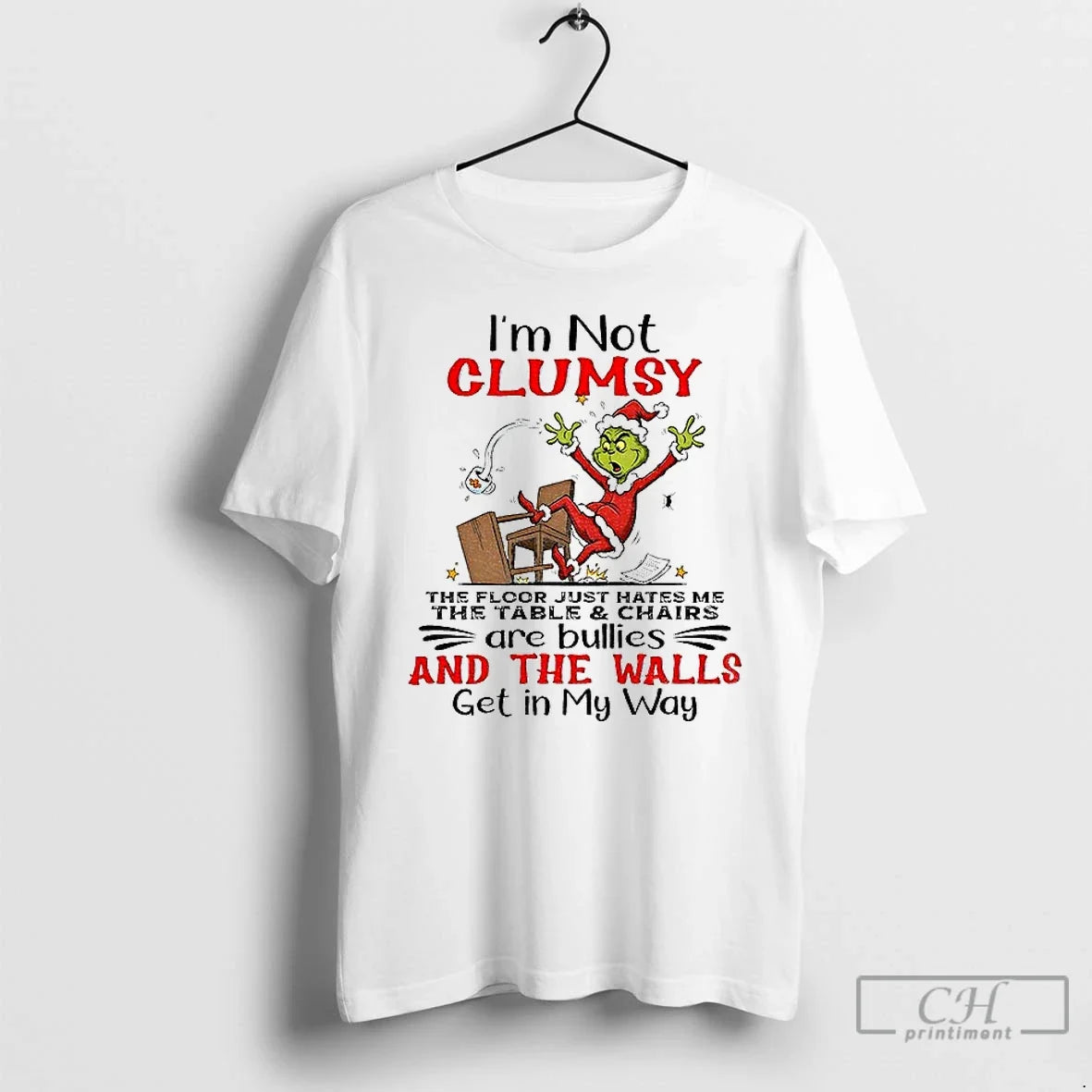 Classic Grinch Im Not Clumsy The Floor Just Hates Me - Adult & Kids T-Shirts, Sweatshirts & Hoodies apparel design preview 1